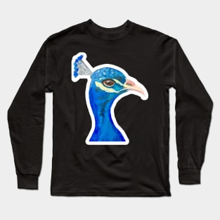 Acrylic painting Peacock sticker Long Sleeve T-Shirt